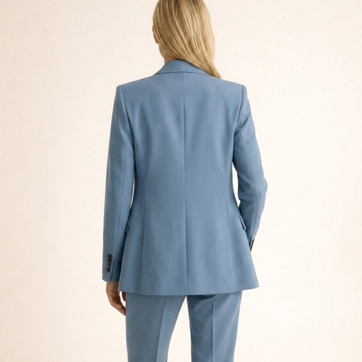 Women's Wide-Leg Flare Blazer Pant Suit Set