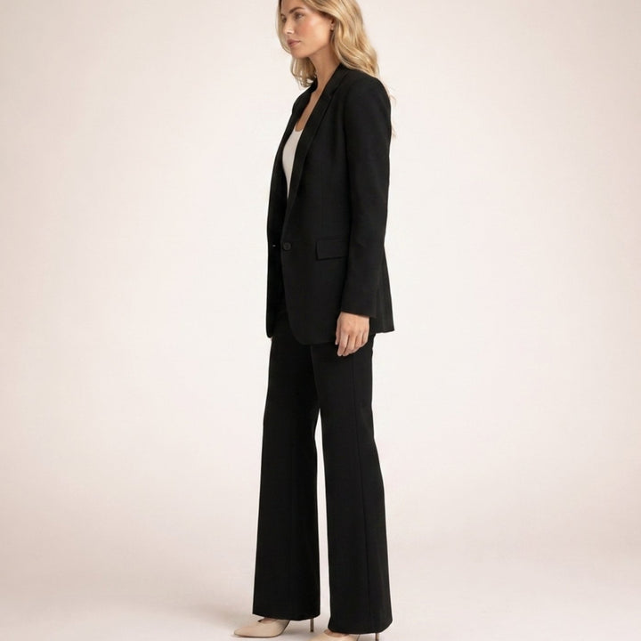 Women's Wide-Leg Flare Blazer Pant Suit Set