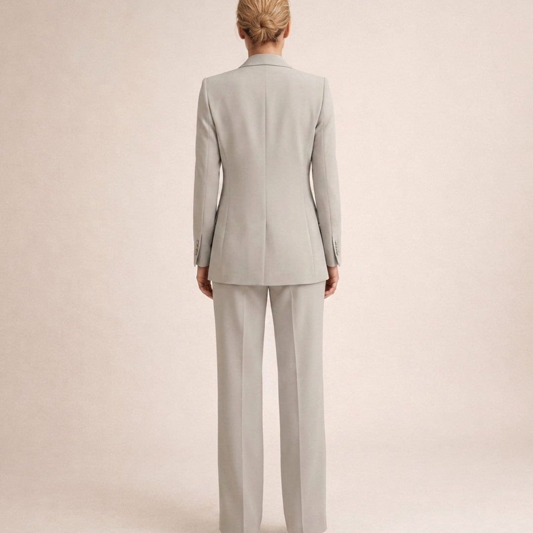 Women's Wide-Leg Flare Blazer Pant Suit Set