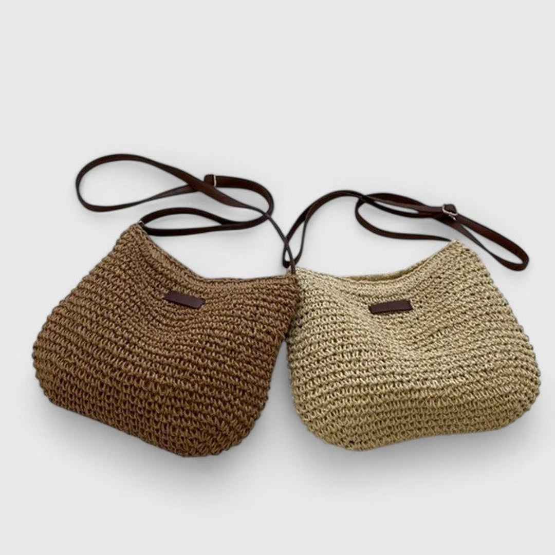 Women's Woven Straw Hobo Shoulder Bag Adjustable Leather Strap